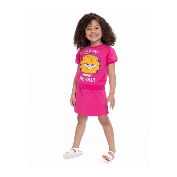 Garfield Toddler Girls Tee with Short Sleeves and Skirt Set, sz 2t, 4t NWT - Picture 4 of 5